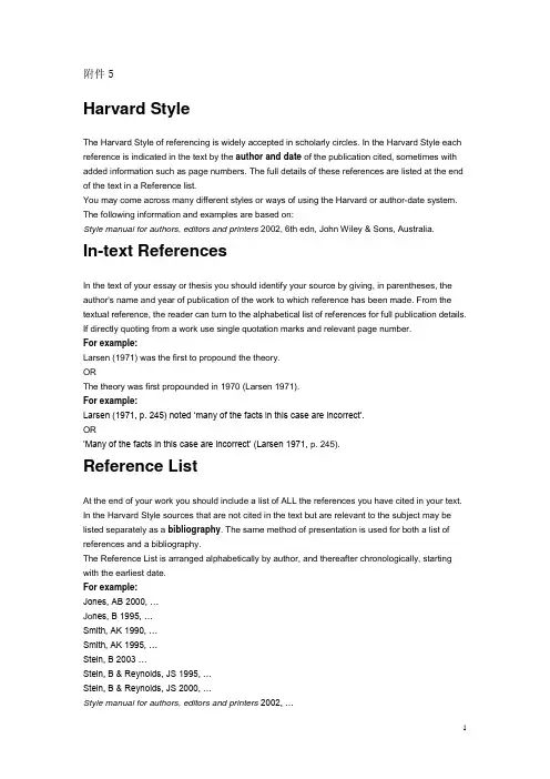 referencing ----Harvard Style
