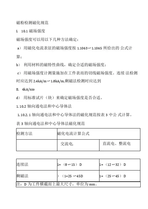 磁粉检测磁化规范