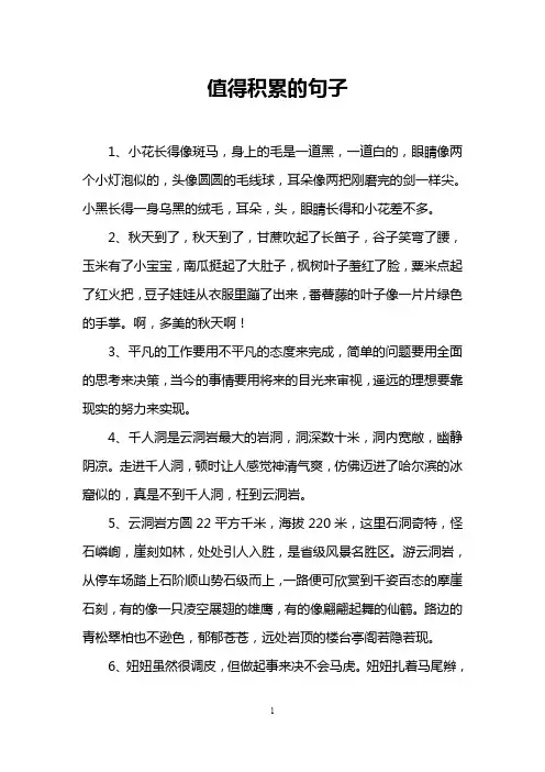 值得积累的句子