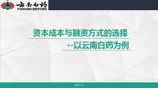 公司金融第三次案例分析--云南白药资本成本分析终板