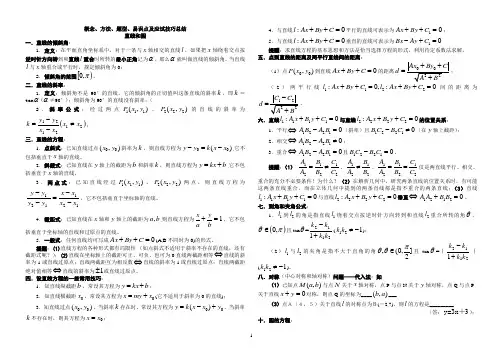 高考数学直线和圆【概念、方法、题型、易误点及应试技巧总结】