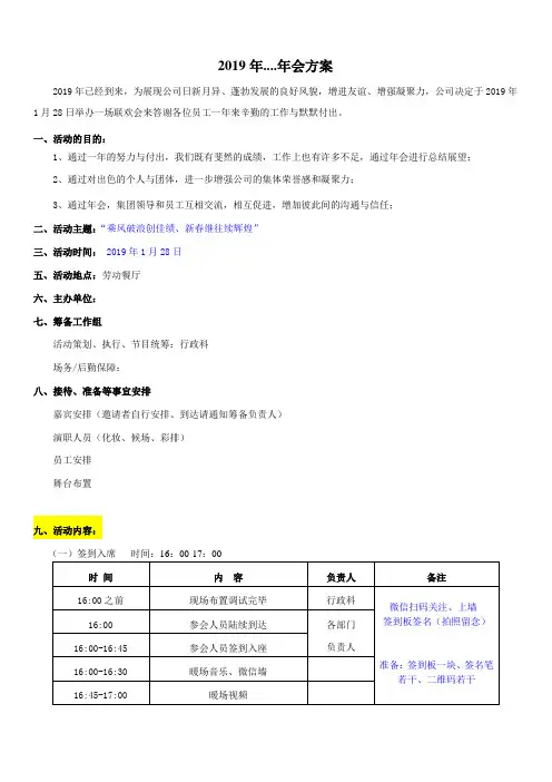 2019年会策划方案