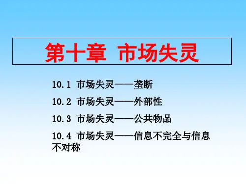 微观经济学第十章 市场失灵
