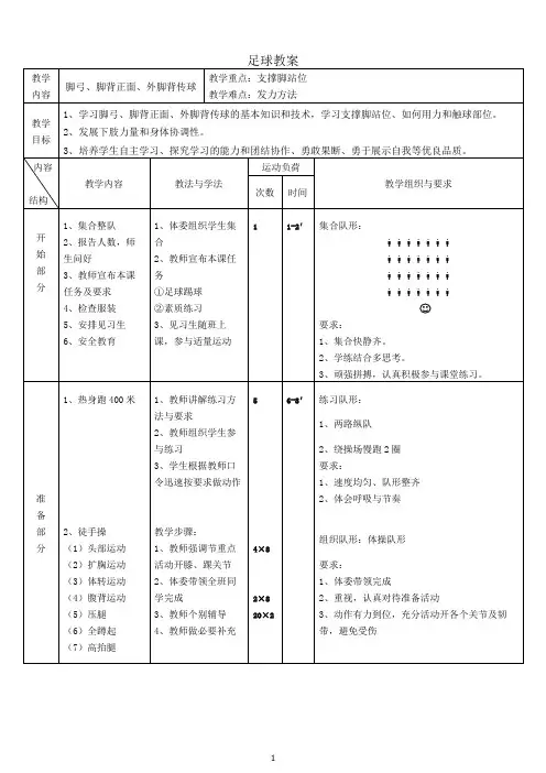 初中足球课教案 (1)