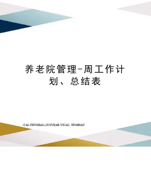 养老院管理-周工作计划、总结表