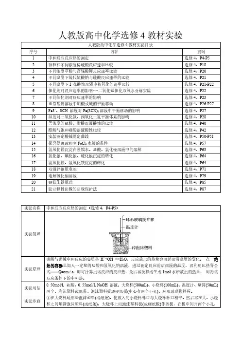 人教版高中化学教材(选修4)实验(PDF版)
