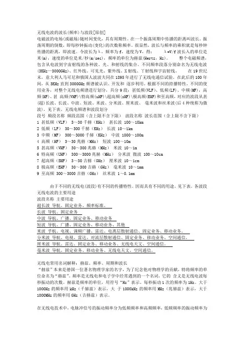 无线电波的波长