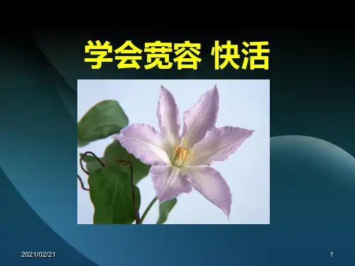 德育主题班会 《学会宽容 快乐生活》优质课件PPT