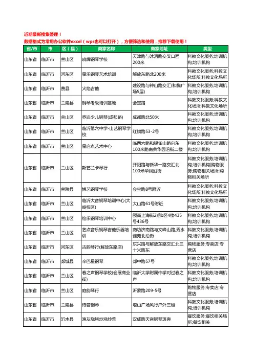 2020新版山东省临沂市琴行工商企业公司商家名录名单黄页联系号码地址大全692家
