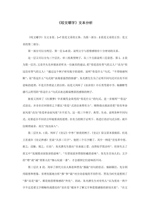 《咬文嚼字》文本分析