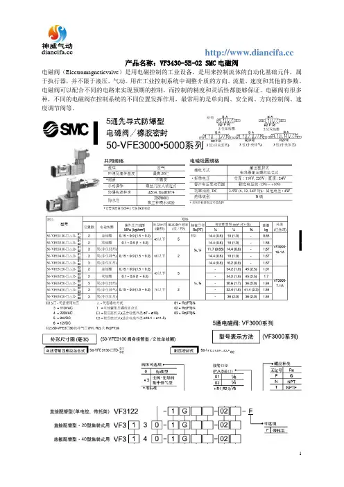 VF3430-5E-02 SMC电磁阀
