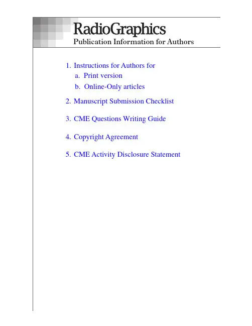 2. Manuscript Submission Checklist 3. CME Questions Writing Guide 4. Copyright Agreement 5.