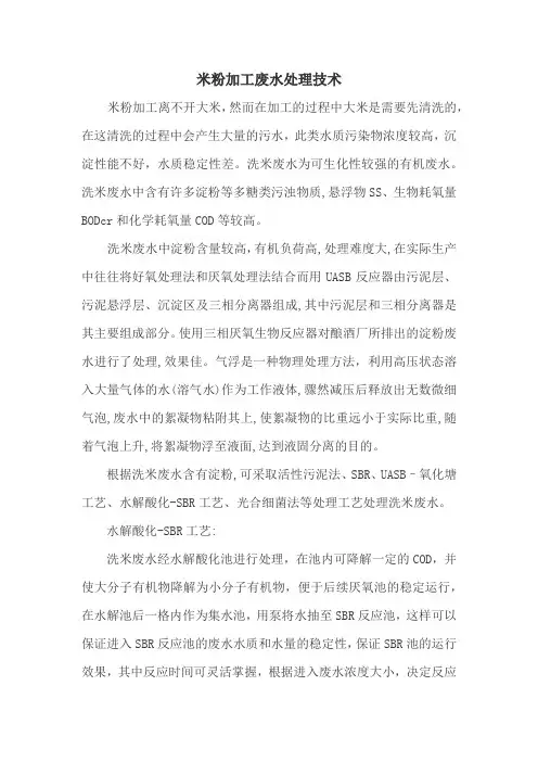 米粉加工废水处理技术