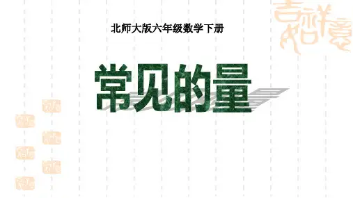 北师大版小学六年级下册数学 《常见的量》数与代数PPT课件 