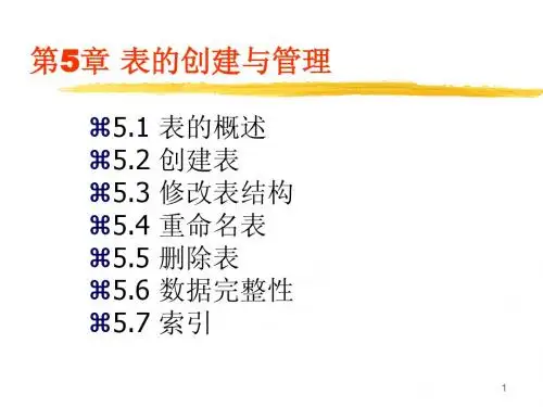 第五章 表的创建与管理