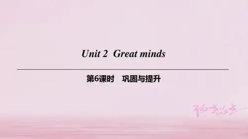 九年级英语上册Module1GeniusesUnit2Greatminds第6课时巩固与提升牛津深圳版