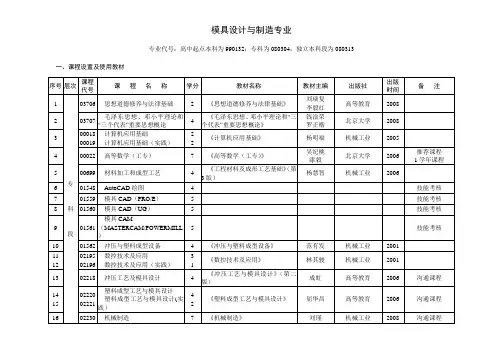 模具设计与制造专业