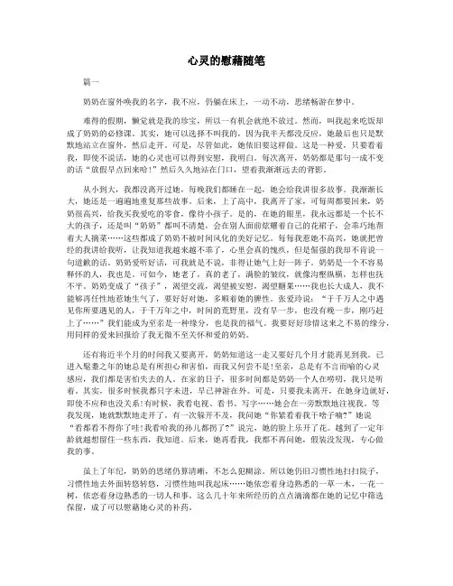 心灵的慰藉随笔
