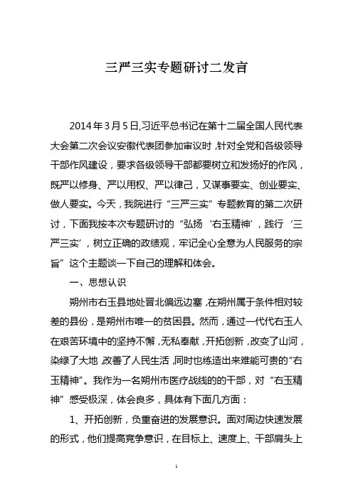 三严三实专题研讨二3发言
