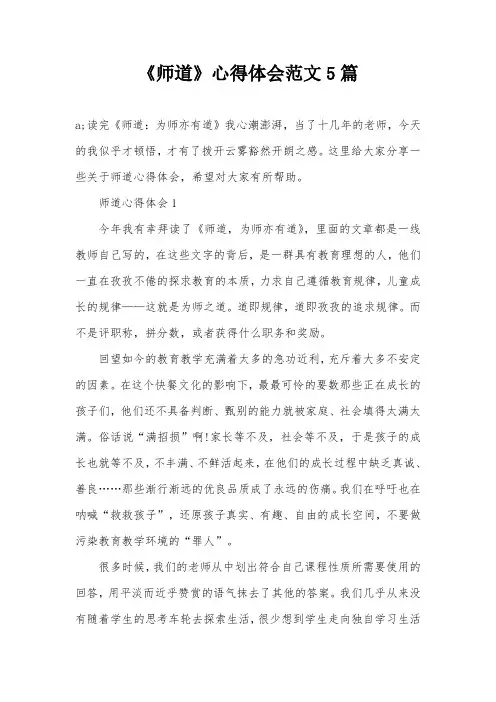 《师道》心得体会范文5篇