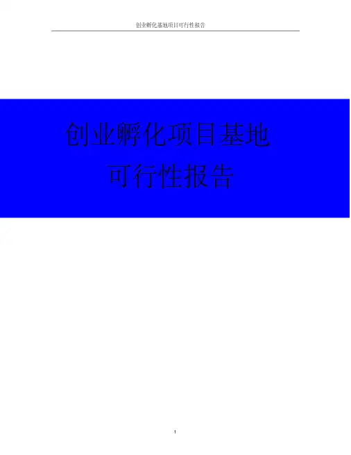 创业孵化基地建设项目可行性研究报告