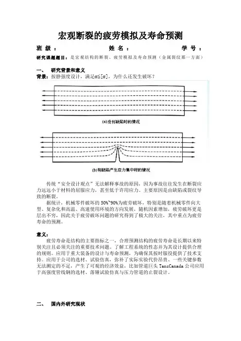 宏观断裂的疲劳模拟及寿命预测