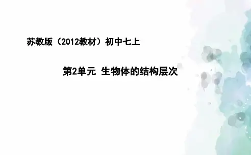 苏教版生物-七年级上册第2单元 生物体的结构层次 复习课件