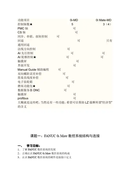 FANUC_0i_Mate-MD与0iMD数控系统的区别