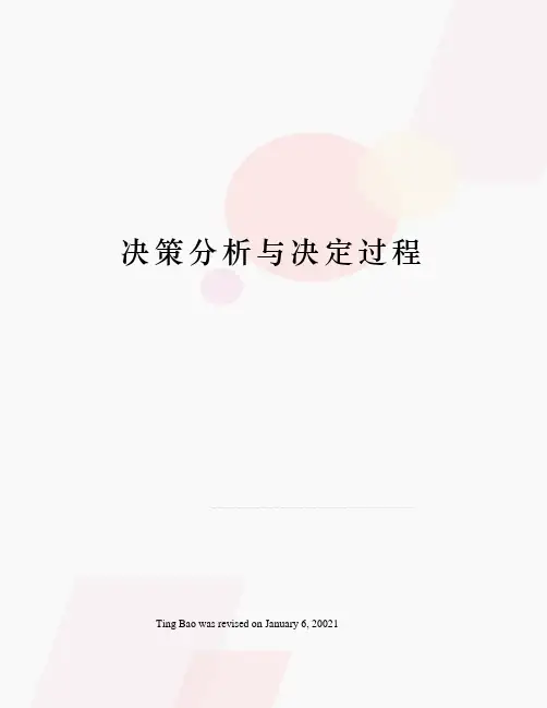 决策分析与决定过程