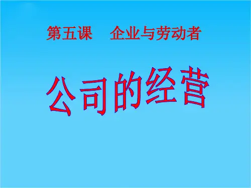 贵州省贵阳市北京师范大学贵阳附属中学高中政治(人教版,必修1)课件5.1公司的经营