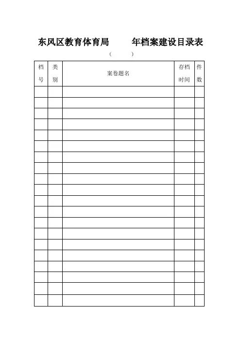 档案建设目录表