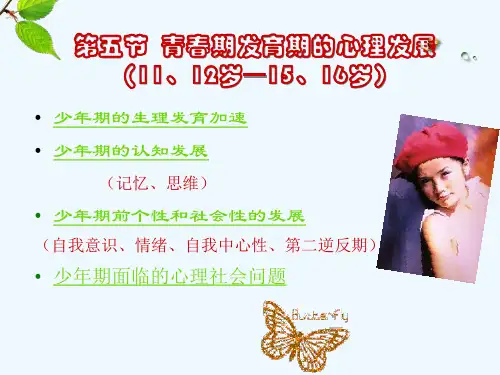 青春期发育期的心理发展概述