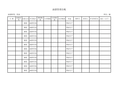 油漆台账