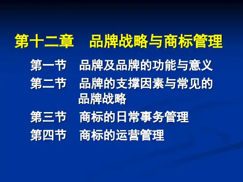 30第十二章 品牌战略和商标管理