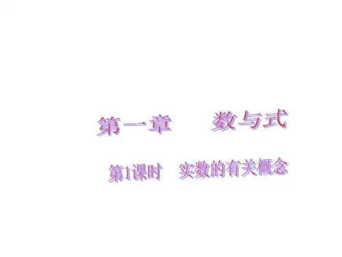 【中考易】广东省2016中考数学总复习 第一章 数与式 第1课时 实数的有关概念课件
