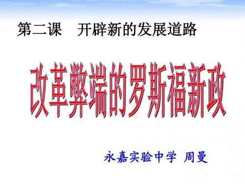 改革弊端的罗斯福新政