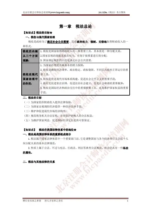 【全】CPA税法考点 pdf版下载
