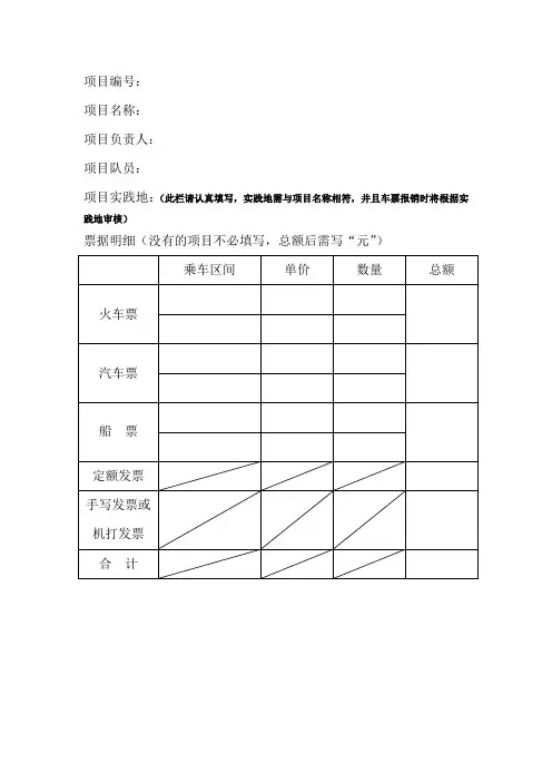 票据明细表