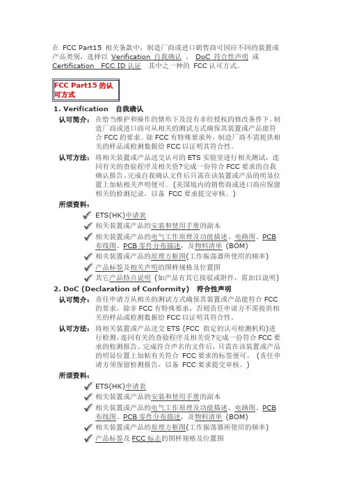 FCC PART15 分类