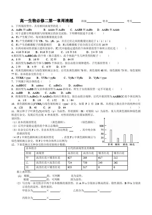 自由组合定律周清题