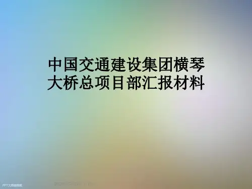中国交通建设集团横琴大桥总项目部汇报材料