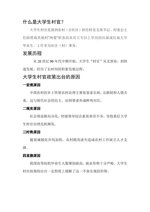 什么是大学生村官