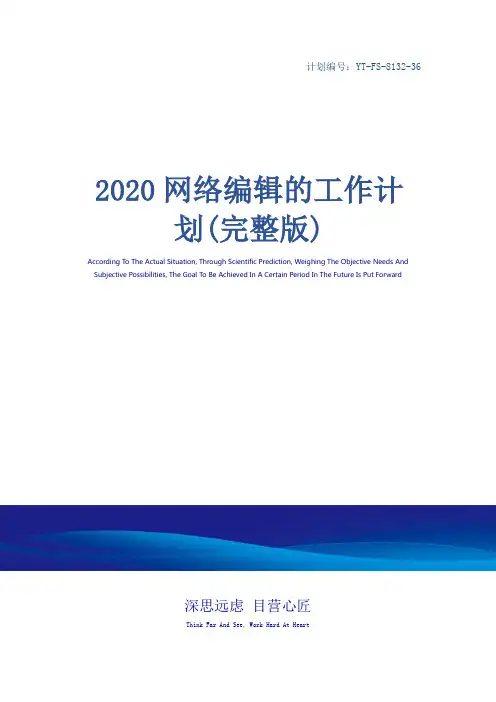 2020网络编辑的工作计划(完整版)