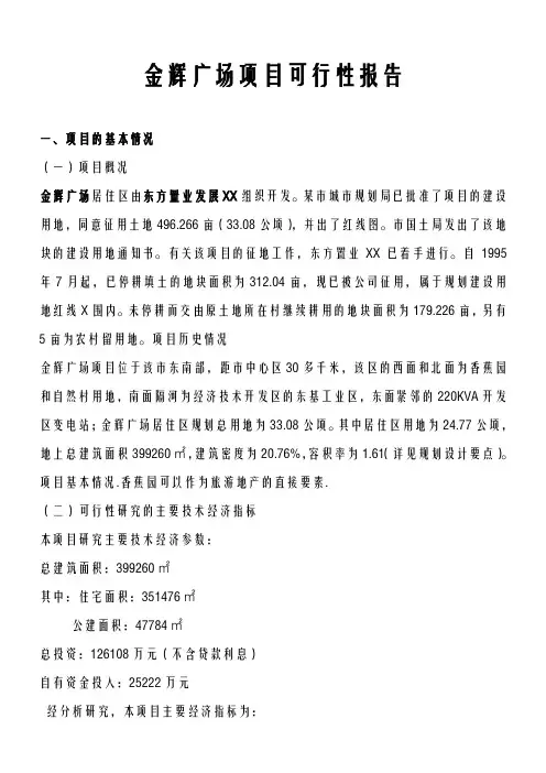 广场项目可行性报告
