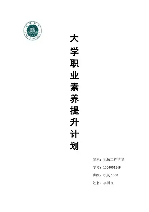 大学生职业素养提升计划 2