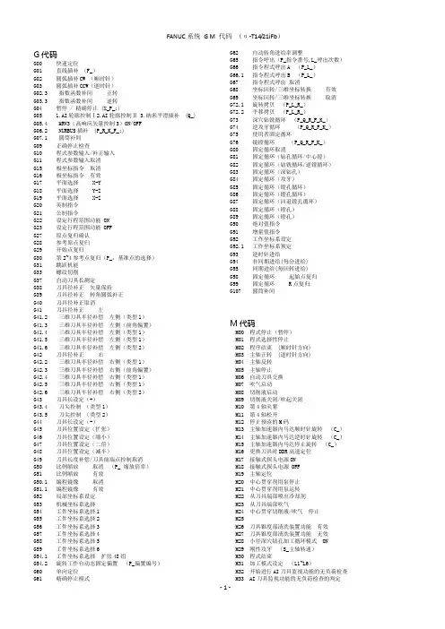 FANUC系统__G__M功能代码