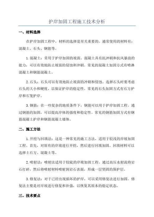 护岸加固工程施工技术分析