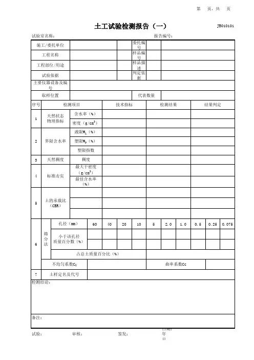 土工试验报告