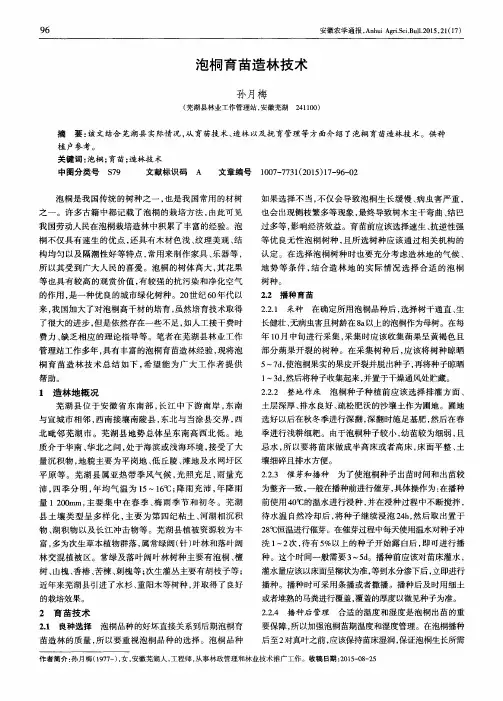 泡桐育苗造林技术 2