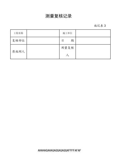 测量复核记录